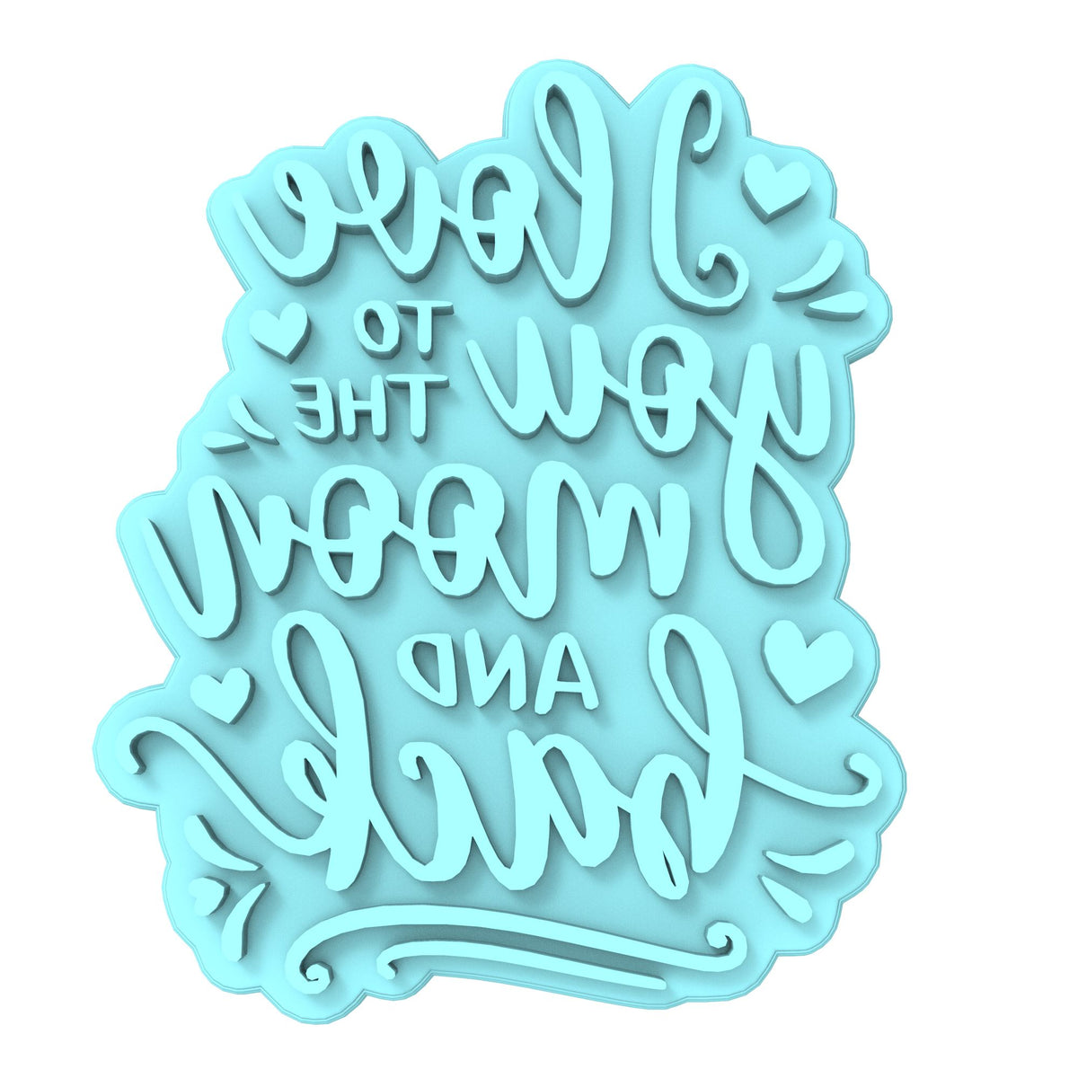 I Love You to the Moon and Back Cookie Cutter | Stamp | Stencil #1 Wedding / Baby / V Day Cookie Cutter Lady MINI - 2 Inches (5cm) Stamp ONLY 