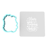 I Love You to the Moon and Back Cookie Cutter | Stamp | Stencil #1 Wedding / Baby / V Day Cookie Cutter Lady MINI - 2 Inches (5cm) **BUNDLE** Cutter + Stencil 