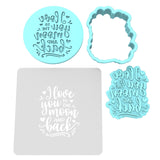 I Love You to the Moon and Back Cookie Cutter | Stamp | Stencil #1 Wedding / Baby / V Day Cookie Cutter Lady MINI - 2 Inches (5cm) **FULL SET BUNDLE** Cutter + Stamp + Stencil + Debosser **BEST DEAL** 