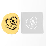 I Love You Valentine Candy Heart Cookie Cutter | Stamp | Stencil Wedding / Baby / V Day Cookie Cutter Lady MINI - 2 Inches (5cm) Stencil ONLY 