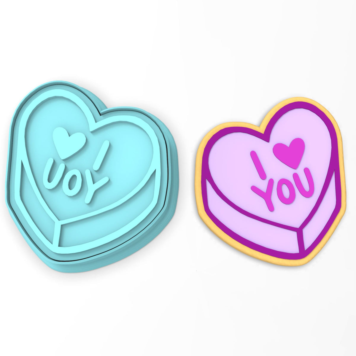 I Love You Valentine Candy Heart Cookie Cutter | Stamp | Stencil