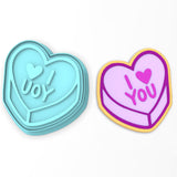 I Love You Valentine Candy Heart Cookie Cutter | Stamp | Stencil