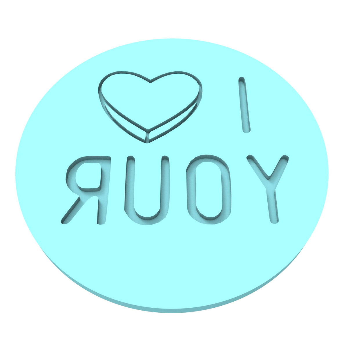 I Love Your Cookie Cutter | Stamp | Stencil Wedding / Baby / V Day Cookie Cutter Lady MINI - 2 Inches (5cm) Debosser ONLY 