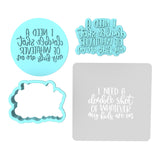 I Need a Double Shot Cookie Cutter | Stamp | Stencil Animals & Dinosaurs Cookie Cutter Lady MINI - 2 Inches (5cm) **FULL SET BUNDLE** Cutter + Stamp + Stencil + Debosser **BEST DEAL** 