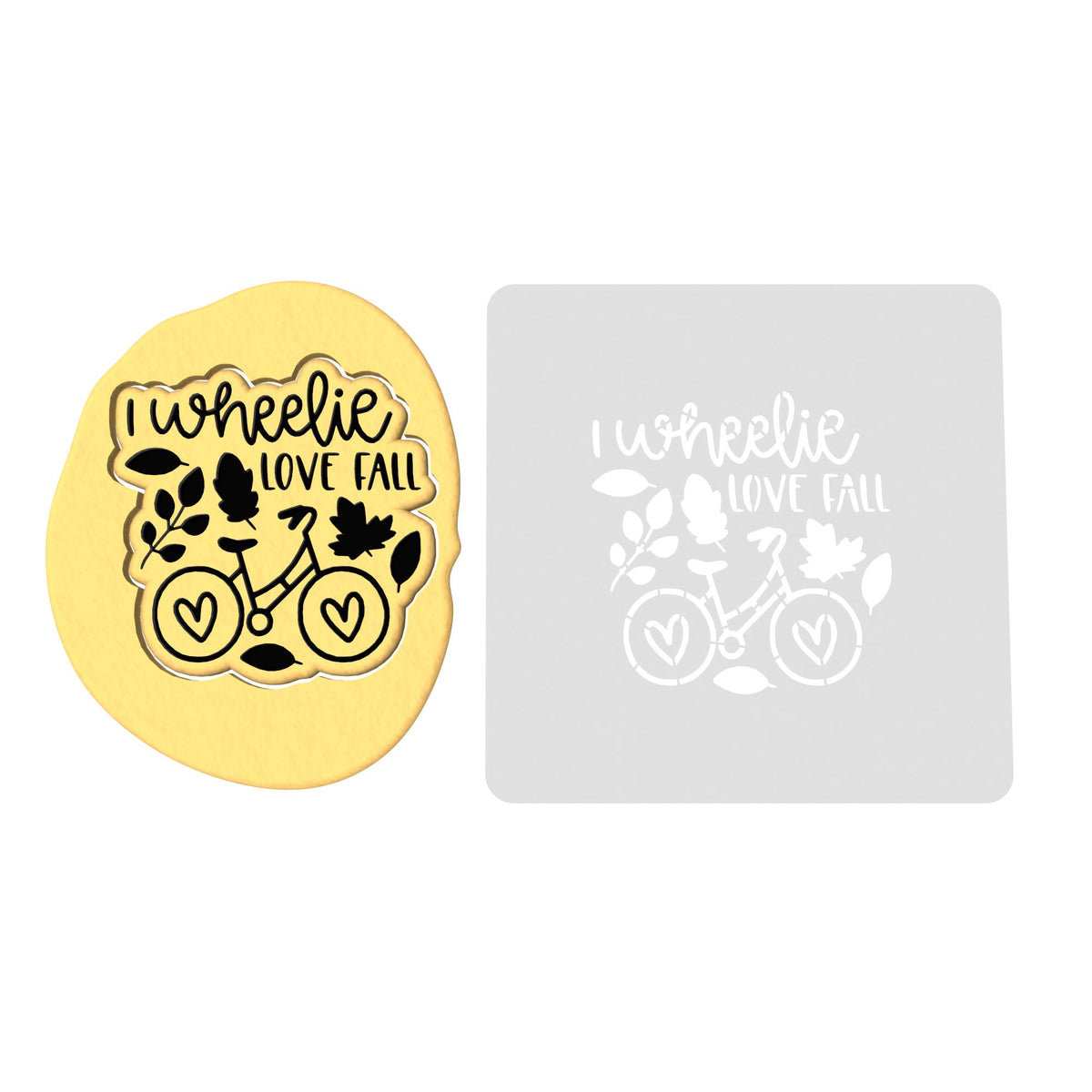 I Wheelie Love Fall Cookie Cutter | Stamp | Stencil #1 Halloween / Fall Cookie Cutter Lady 2 Inch Small Cupcake Stamp Only Yes