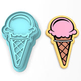 Ice Cream Cone Cookie Cutter | Stamp | Stencil #1