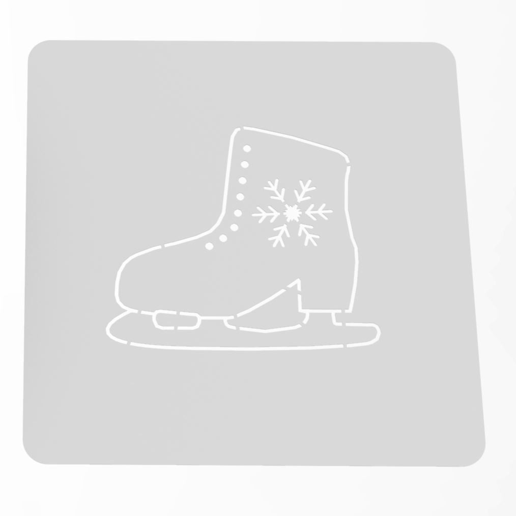 Ice Skate Cookie Cutter Stamp & Outline #1 Xmas / Winter / NYE Cookie Cutter Lady MINI - 2 Inches (5cm) Stencil ONLY 