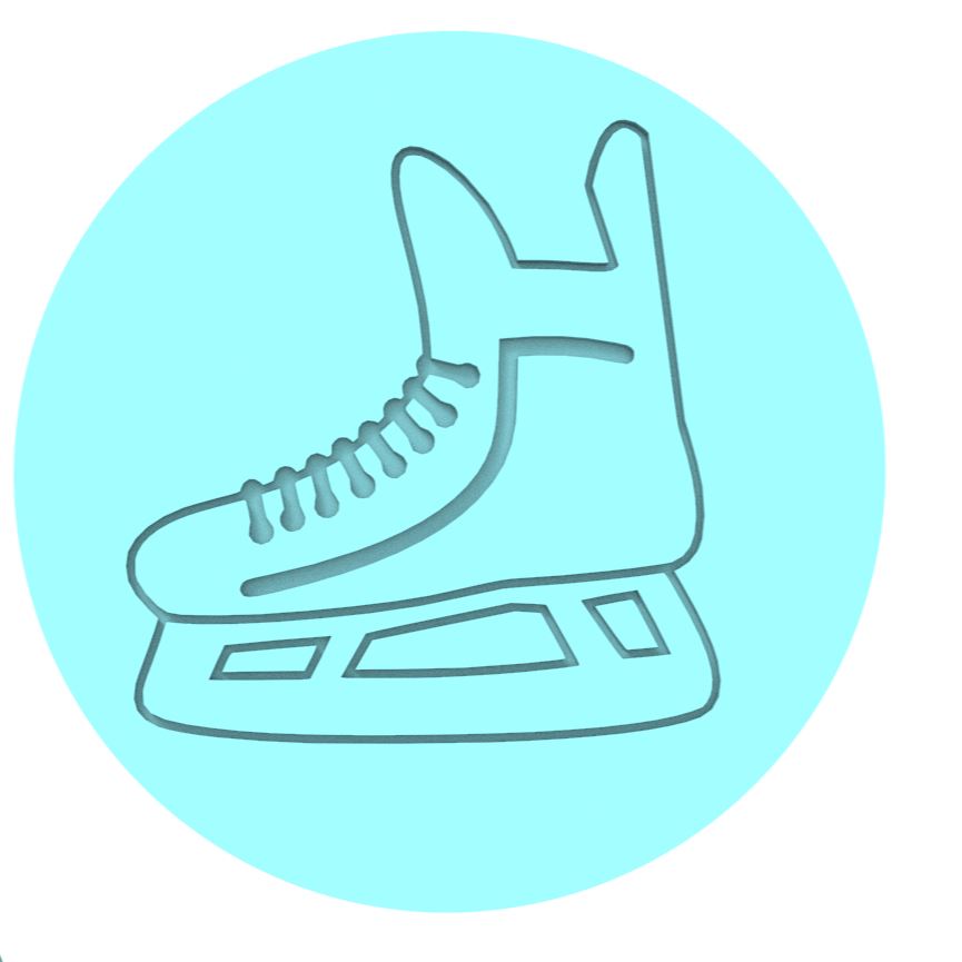 Ice Skate Cookie Cutter | Stamp | Stencil #2 Animals & Dinosaurs Cookie Cutter Lady MINI - 2 Inches (5cm) Debosser ONLY 