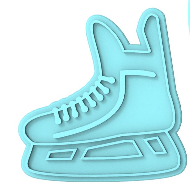 Ice Skate Cookie Cutter | Stamp | Stencil #2 Animals & Dinosaurs Cookie Cutter Lady MINI - 2 Inches (5cm) Stamp ONLY 