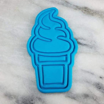 Icecream Cone Cookie Cutter  Stamp & Outline #1