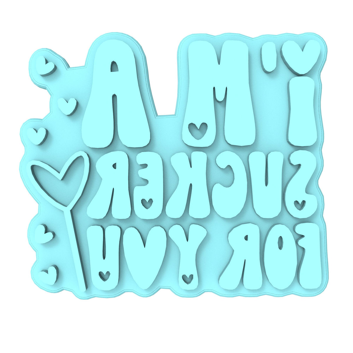 I'm a Sucker for You Cookie Cutter | Stamp | Stencil #1 Wedding / Baby / V Day Cookie Cutter Lady MINI - 2 Inches (5cm) Stamp ONLY 