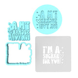 I'm a Sucker for You Cookie Cutter | Stamp | Stencil #1 Wedding / Baby / V Day Cookie Cutter Lady MINI - 2 Inches (5cm) **FULL SET BUNDLE** Cutter + Stamp + Stencil + Debosser **BEST DEAL** 