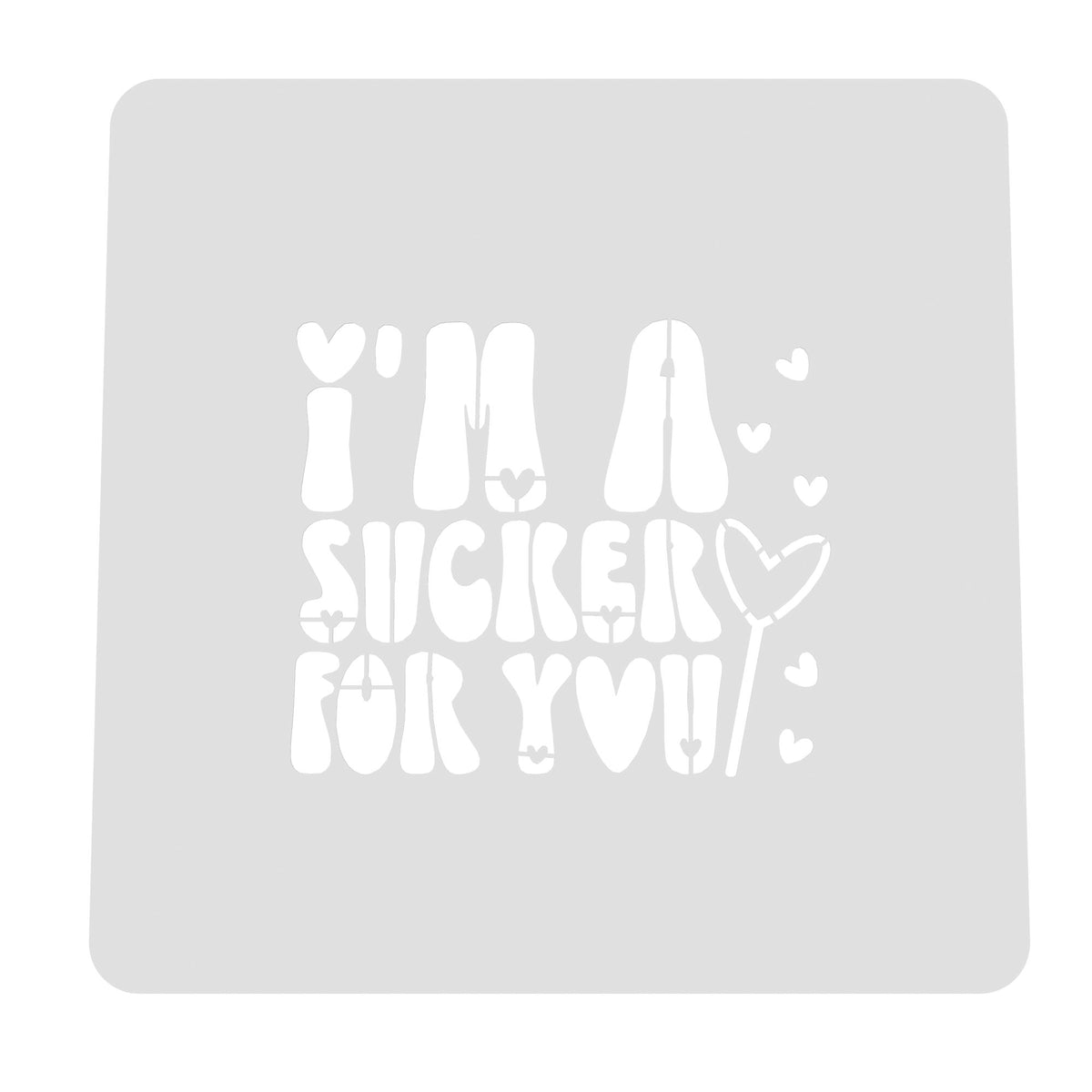 I'm a Sucker for You Cookie Cutter | Stamp | Stencil #1 Wedding / Baby / V Day Cookie Cutter Lady MINI - 2 Inches (5cm) Stencil ONLY 