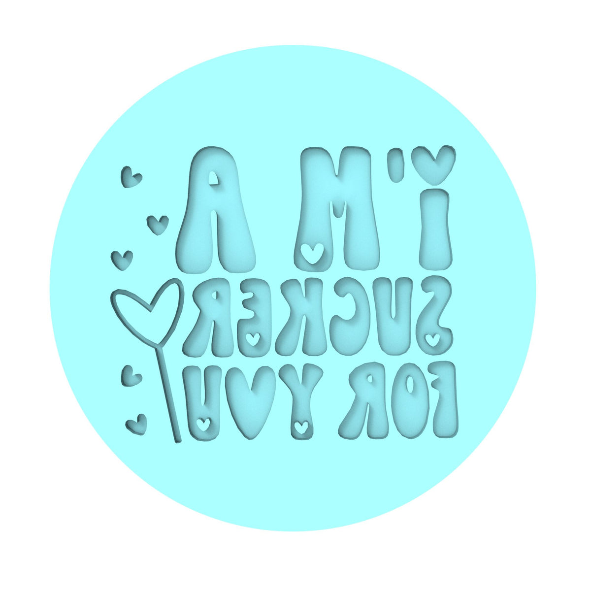 I'm a Sucker for You Cookie Cutter | Stamp | Stencil #1 Wedding / Baby / V Day Cookie Cutter Lady MINI - 2 Inches (5cm) Debosser ONLY 