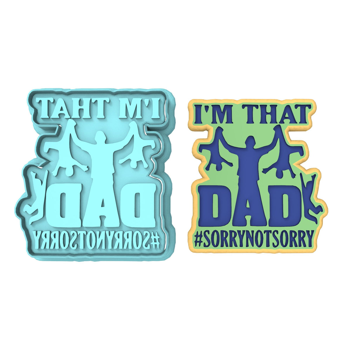 I'm That Dad Cookie Cutter | Stamp | Stencil #1 Cookie Cutter Lady MINI - 2 Inches (5cm) **BUNDLE** Cutter + Stamp 