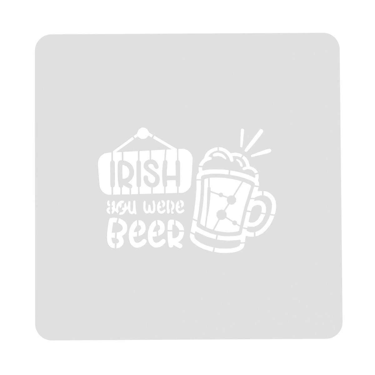 Irish You Were Beer Cookie Cutter | Stamp | Stencil #1 Cookie Cutter Lady MINI - 2 Inches (5cm) Stencil ONLY 
