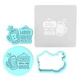 Irish You Were Beer Cookie Cutter | Stamp | Stencil #1 Cookie Cutter Lady MINI - 2 Inches (5cm) **FULL SET BUNDLE** Cutter + Stamp + Stencil + Debosser **BEST DEAL** 