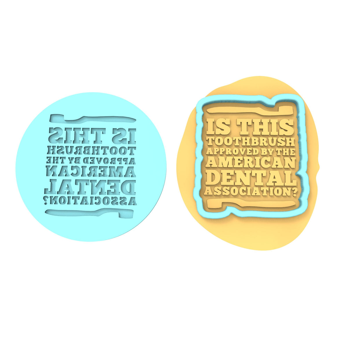 Is This Toothbrush Approved by Dental Association Cookie Cutter | Stamp | Stencil Xmas / Winter / NYE Cookie Cutter Lady TEENY - 1 Inch (2.5cm) **BUNDLE** Cutter + Debosser 
