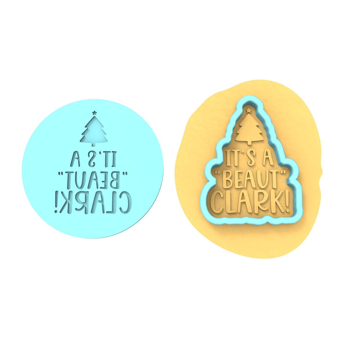 It's a Beaut Clark Cookie Cutter | Stamp | Stencil #1 Xmas / Winter / NYE Cookie Cutter Lady MINI - 2 Inches (5cm) **BUNDLE** Cutter + Debosser 