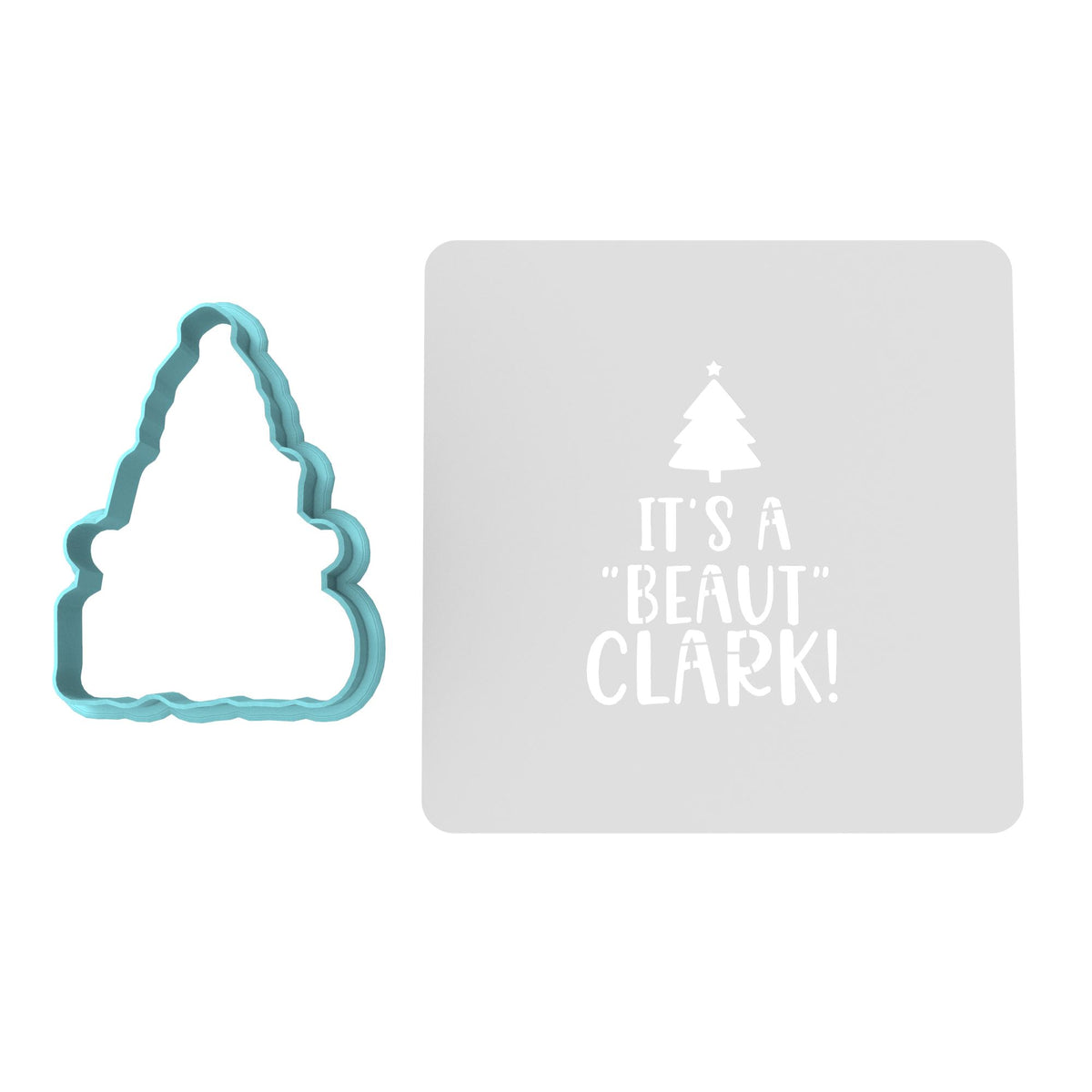 It's a Beaut Clark Cookie Cutter | Stamp | Stencil #1 Xmas / Winter / NYE Cookie Cutter Lady MINI - 2 Inches (5cm) **BUNDLE** Cutter + Stencil 