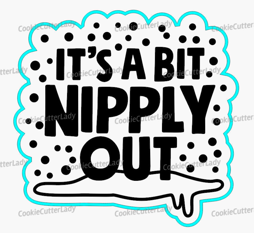 It's a Bit Nipply Out Cookie Cutter | Stamp | Stencil Xmas / Winter / NYE Cookie Cutter Lady 2 Inch Small Cupcake Cutter + Stamp No