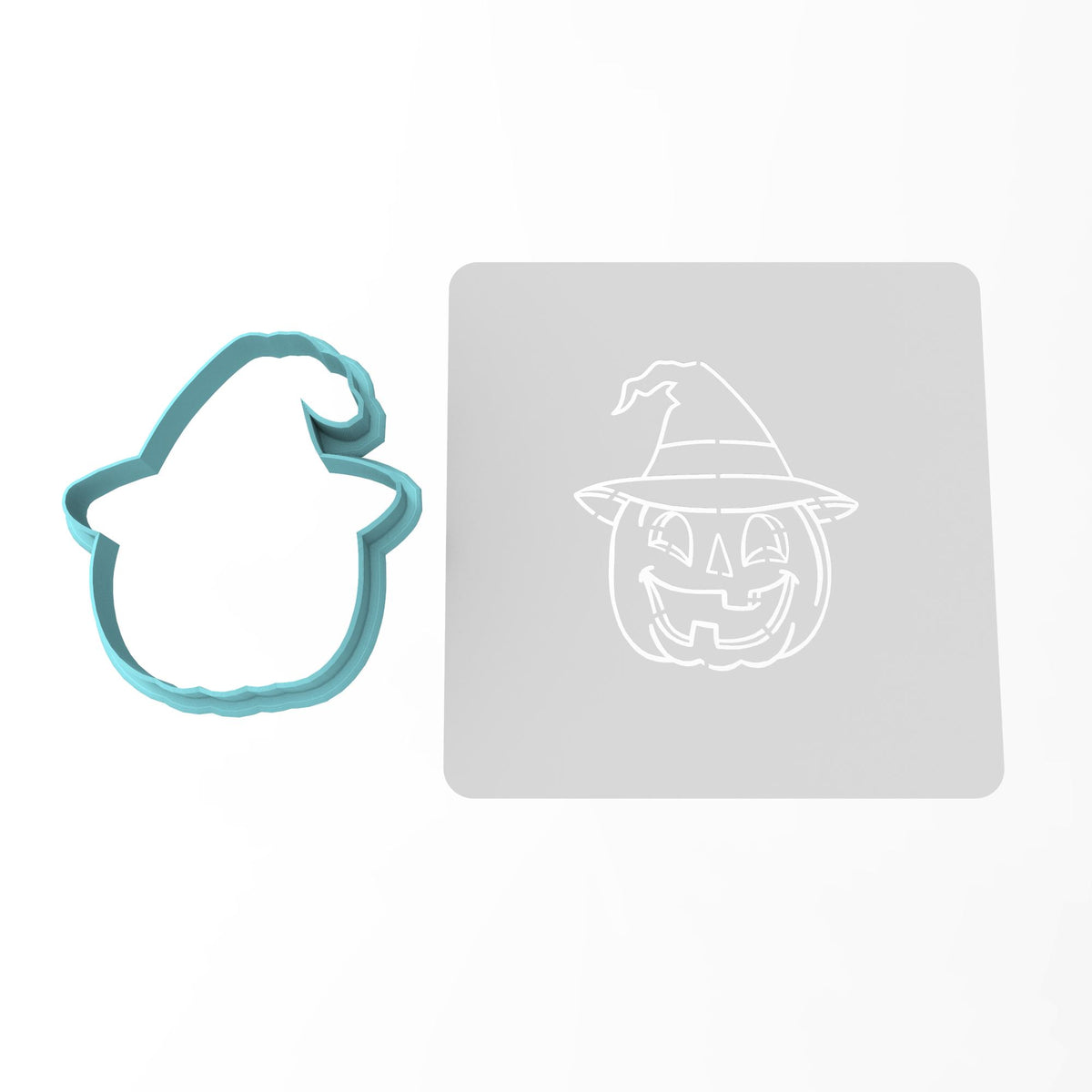 Jack O' Lantern Witch Cookie Cutter | Stamp | Stencil #1