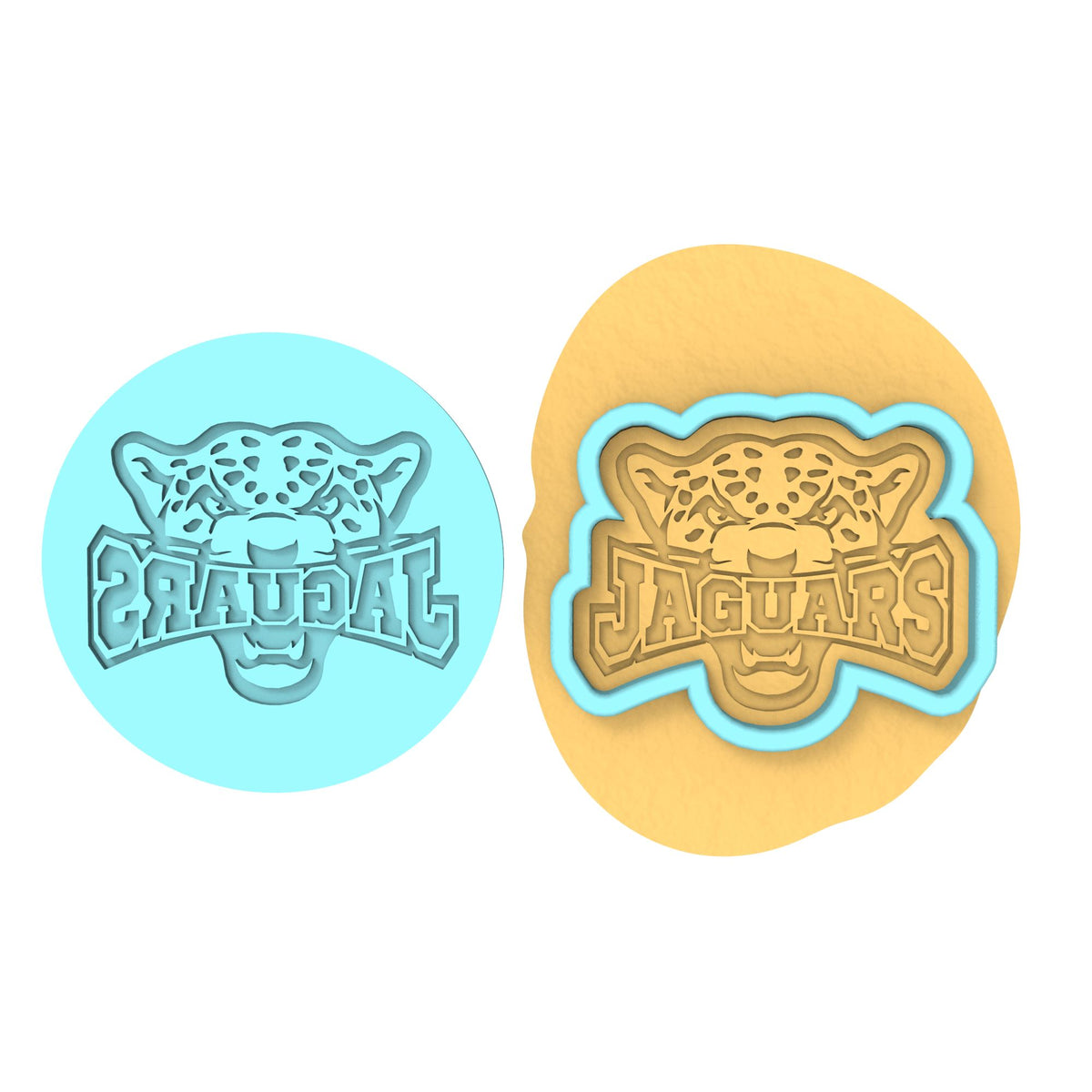 Jaguar Words Cookie Cutter | Stamp | Stencil #1 Animals & Dinosaurs Cookie Cutter Lady MINI - 2 Inches (5cm) **BUNDLE** Cutter + Debosser 