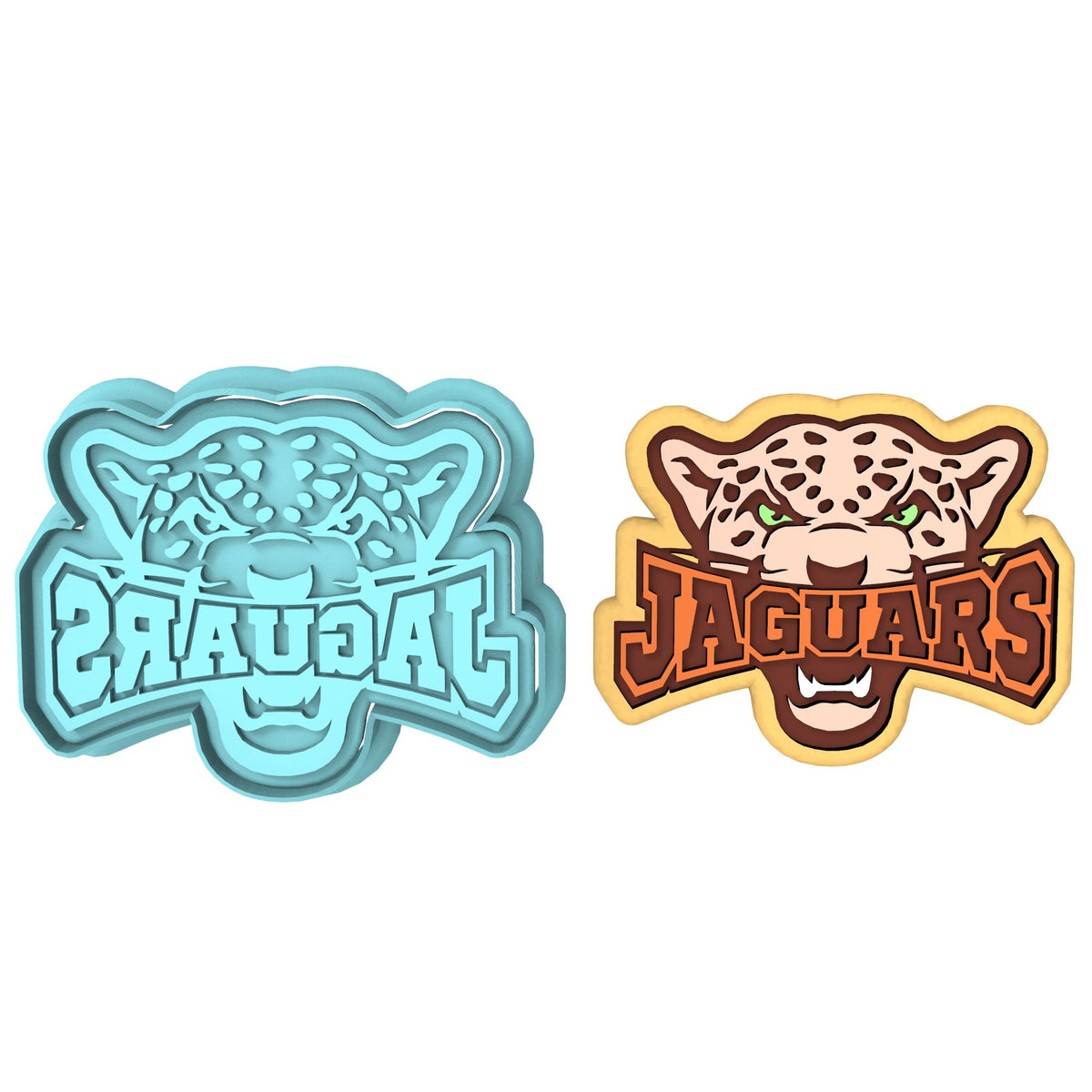 Jaguar Words Cookie Cutter | Stamp | Stencil #1 Animals & Dinosaurs Cookie Cutter Lady MINI - 2 Inches (5cm) **BUNDLE** Cutter + Stamp 