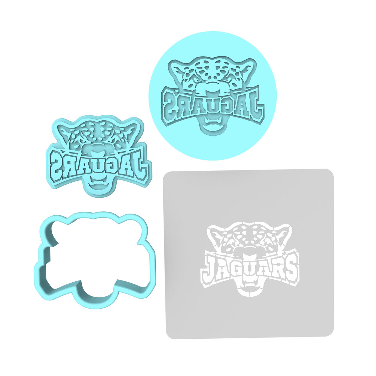 Jaguar Words Cookie Cutter | Stamp | Stencil #1 Animals & Dinosaurs Cookie Cutter Lady MINI - 2 Inches (5cm) **FULL SET BUNDLE** Cutter + Stamp + Stencil + Debosser **BEST DEAL** 