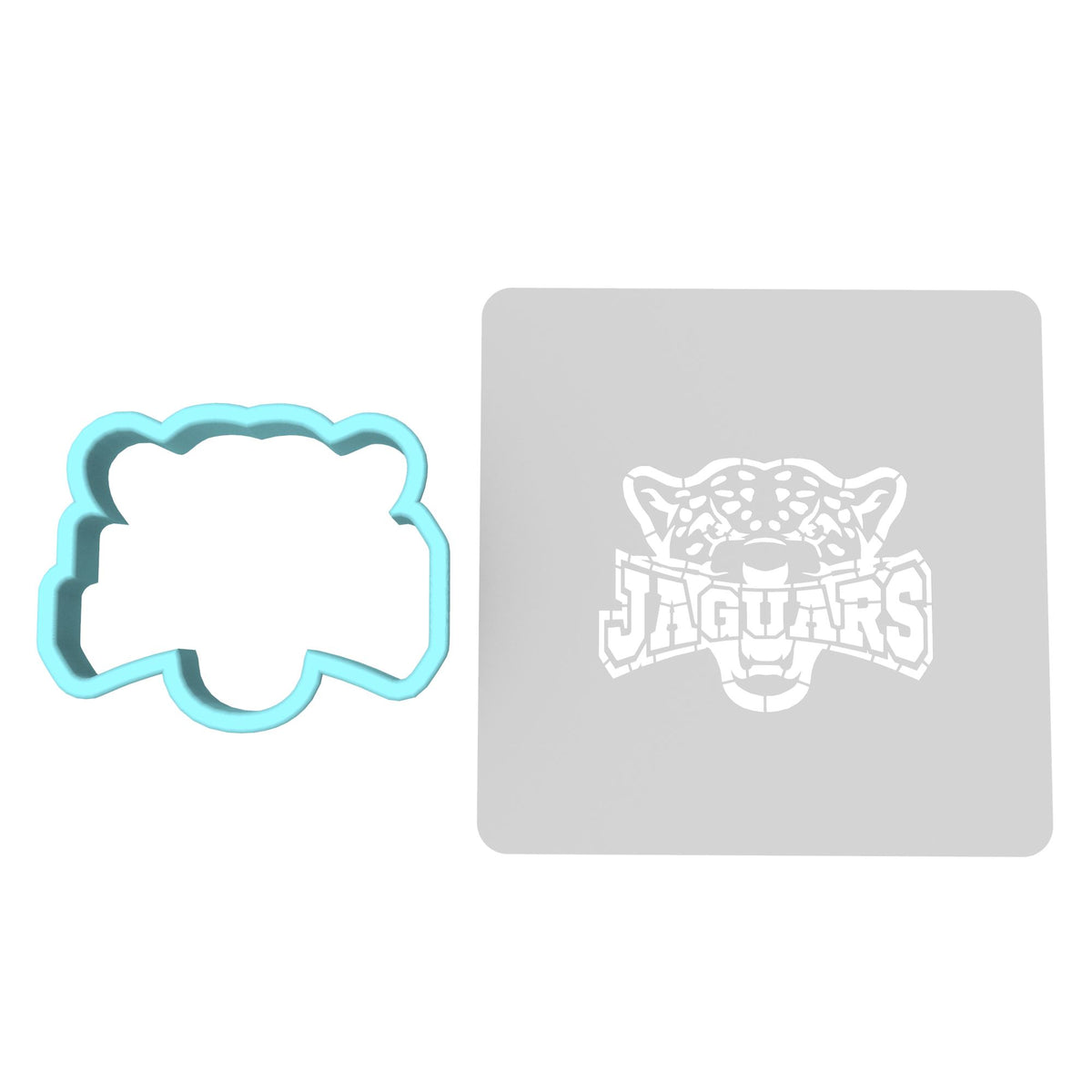 Jaguar Words Cookie Cutter | Stamp | Stencil #1 Animals & Dinosaurs Cookie Cutter Lady MINI - 2 Inches (5cm) **BUNDLE** Cutter + Stencil 