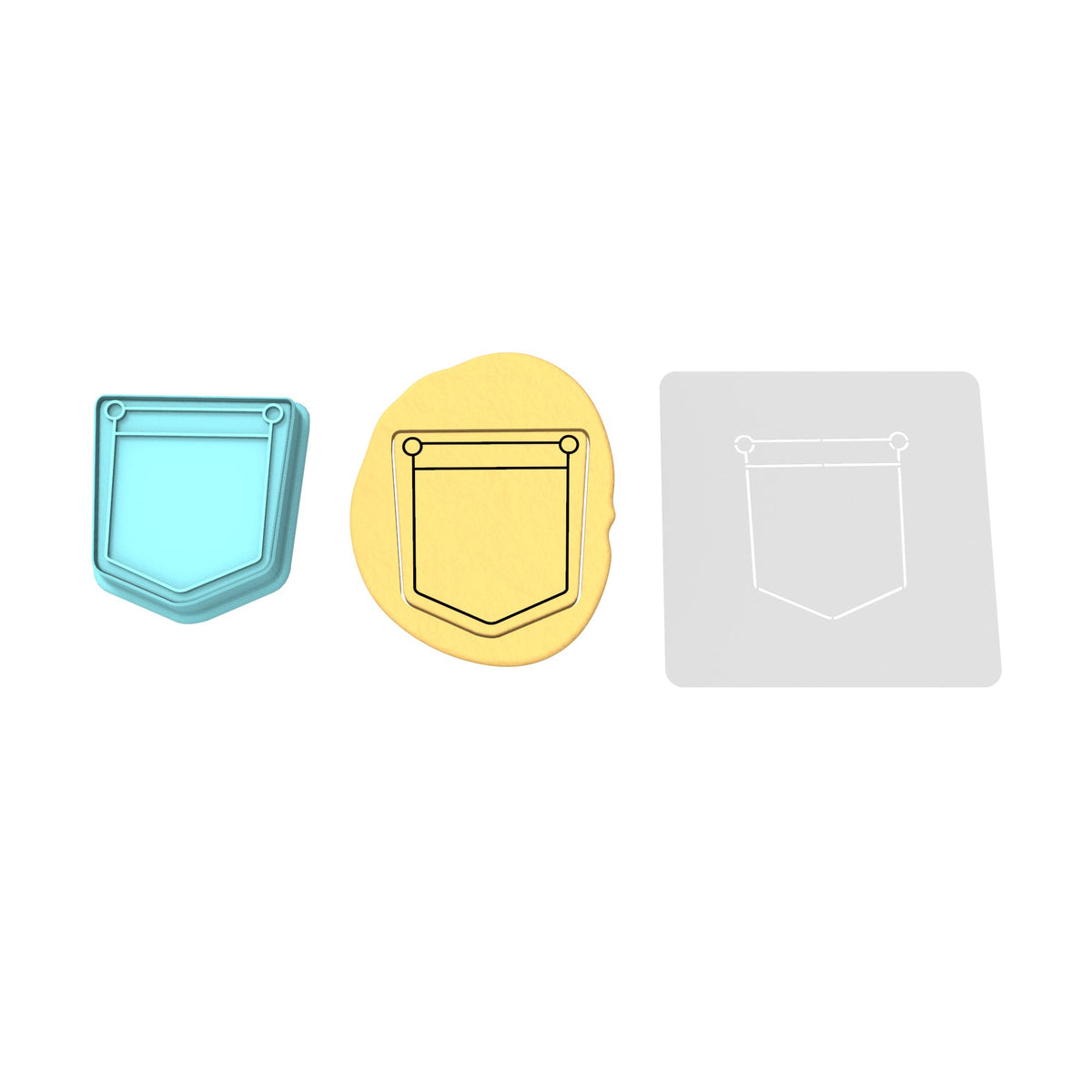 Jean Pocket Cookie Cutter | Stamp | Stencil #1