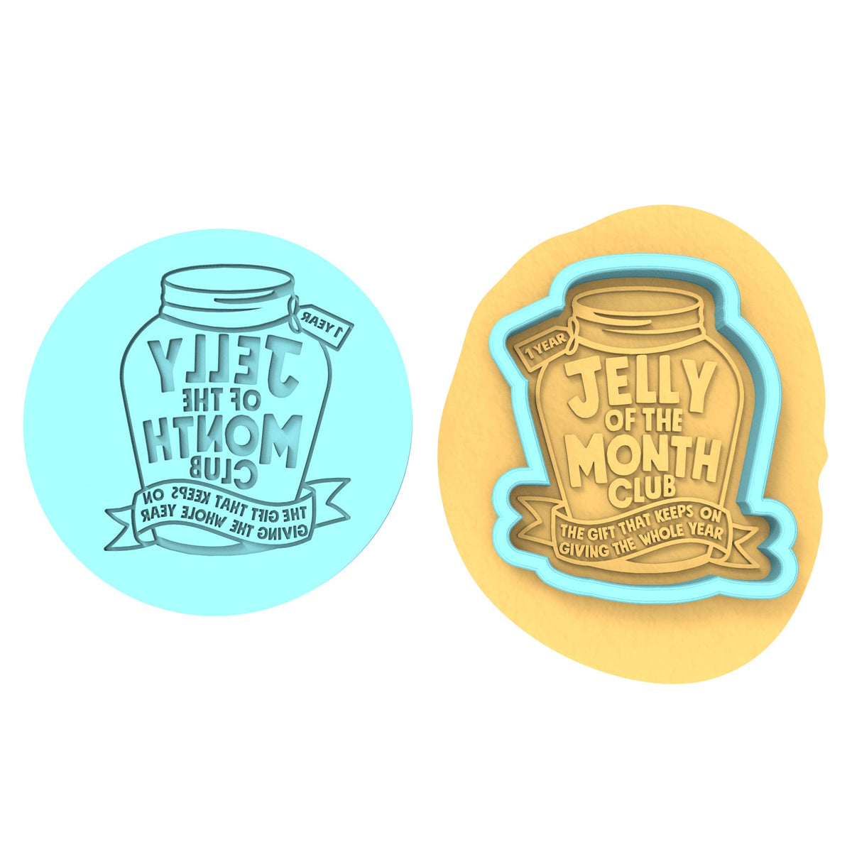 Jelly of the Month Club Cookie Cutter | Stamp | Stencil Xmas / Winter / NYE Cookie Cutter Lady 