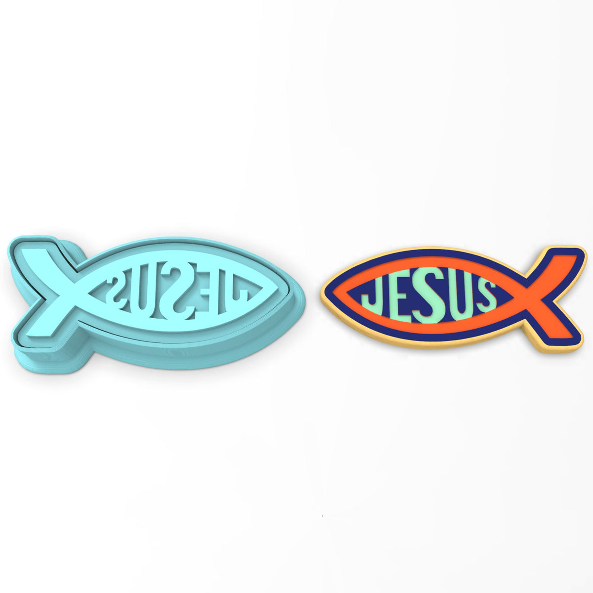 Jesus Fish Cookie Cutter | Stamp | Stencil #1