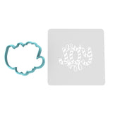 Joy Cookie Cutter | Stamp | Stencil #2 Xmas / Winter / NYE Cookie Cutter Lady MINI - 2 Inches (5cm) **BUNDLE** Cutter + Stencil 