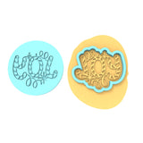 Joy Cookie Cutter | Stamp | Stencil #2 Xmas / Winter / NYE Cookie Cutter Lady MINI - 2 Inches (5cm) **BUNDLE** Cutter + Debosser 