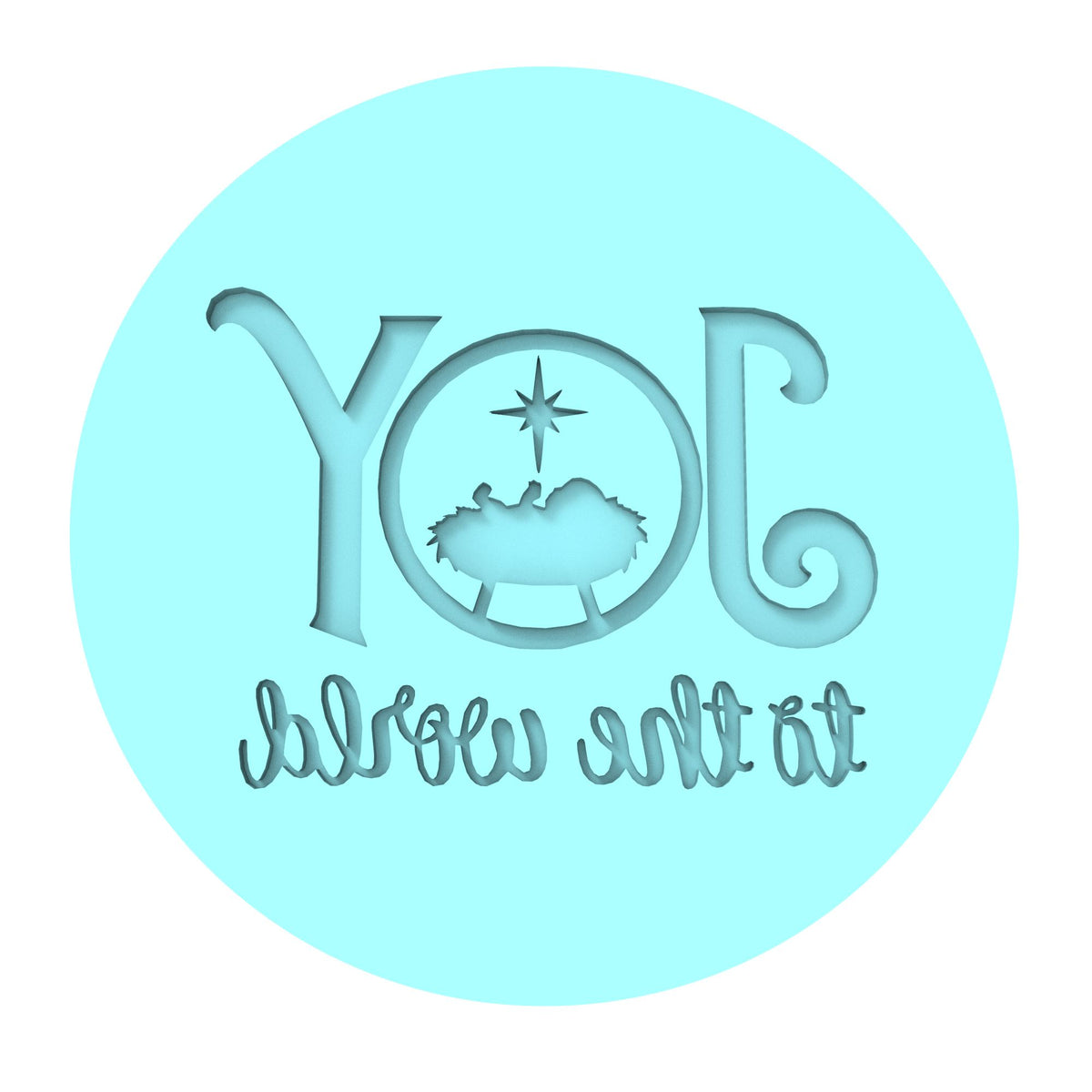 Joy the the World Cookie Cutter | Stamp | Stencil #1 Xmas / Winter / NYE Cookie Cutter Lady MINI - 2 Inches (5cm) Debosser ONLY 