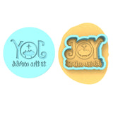 Joy the the World Cookie Cutter | Stamp | Stencil #1 Xmas / Winter / NYE Cookie Cutter Lady MINI - 2 Inches (5cm) **BUNDLE** Cutter + Debosser 