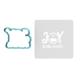 Joy the the World Cookie Cutter | Stamp | Stencil #1 Xmas / Winter / NYE Cookie Cutter Lady MINI - 2 Inches (5cm) **BUNDLE** Cutter + Stencil 