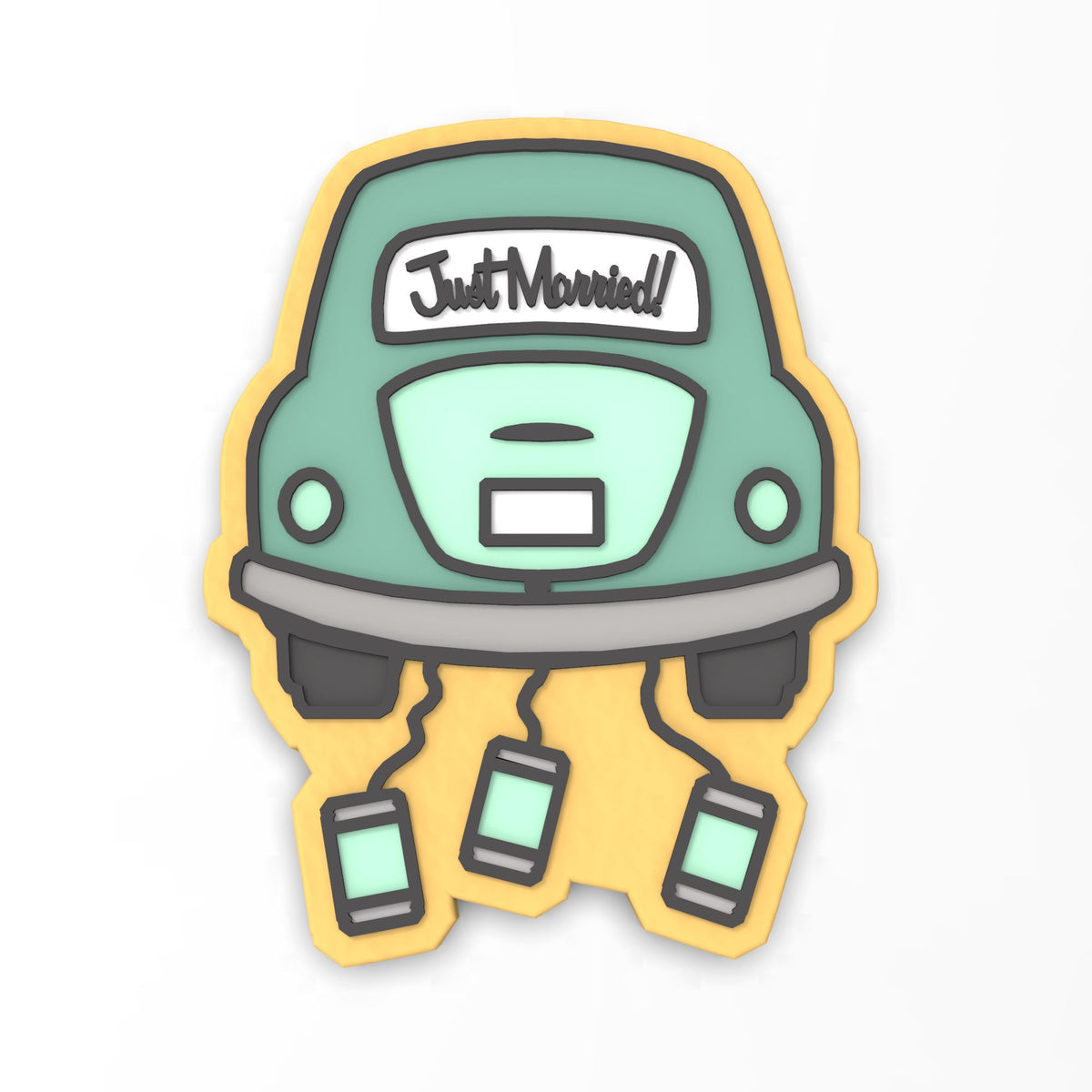 Just Married Cookie Cutter | Stamp | Stencil #1