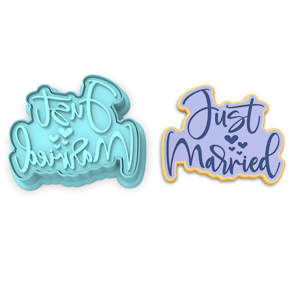 Just Married Heart Cookie Cutter | Stamp | Stencil #1