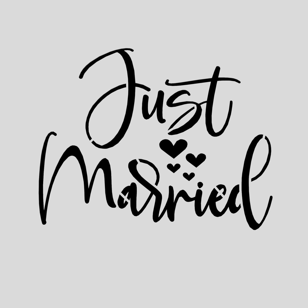 Just Married Heart Cookie Cutter | Stamp | Stencil #1
