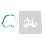 King Charles Dog Cookie Cutter | Stamp | Stencil #11 Animals & Dinosaurs Cookie Cutter Lady MINI - 2 Inches (5cm) **BUNDLE** Cutter + Stencil 