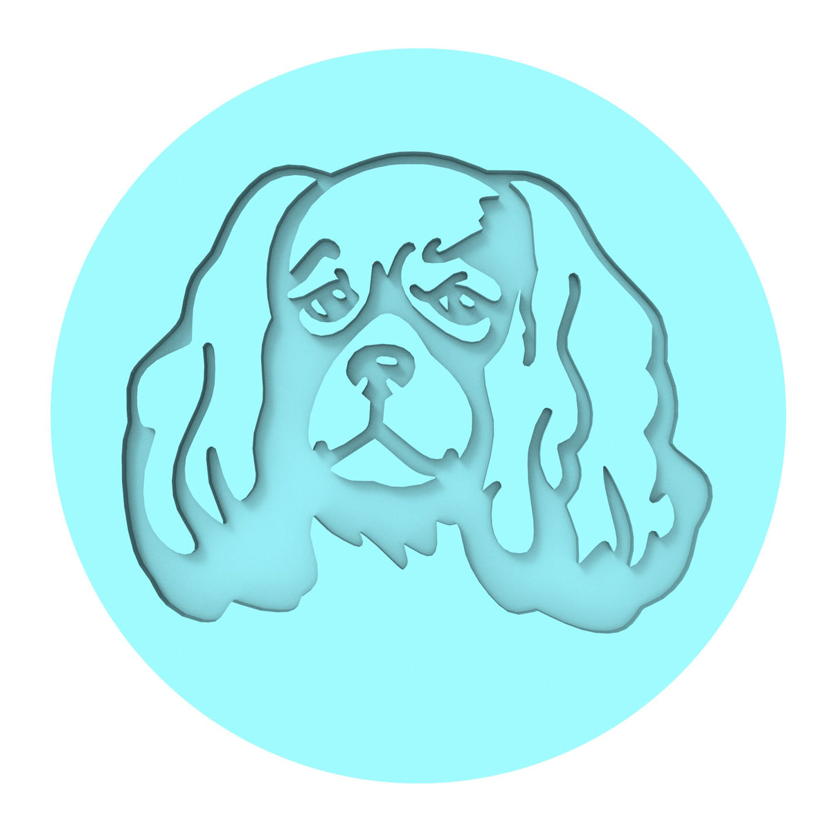 King Charles Dog Cookie Cutter | Stamp | Stencil #11 Animals & Dinosaurs Cookie Cutter Lady MINI - 2 Inches (5cm) Debosser ONLY 
