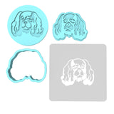 King Charles Dog Cookie Cutter | Stamp | Stencil #11 Animals & Dinosaurs Cookie Cutter Lady MINI - 2 Inches (5cm) **FULL SET BUNDLE** Cutter + Stamp + Stencil + Debosser **BEST DEAL** 
