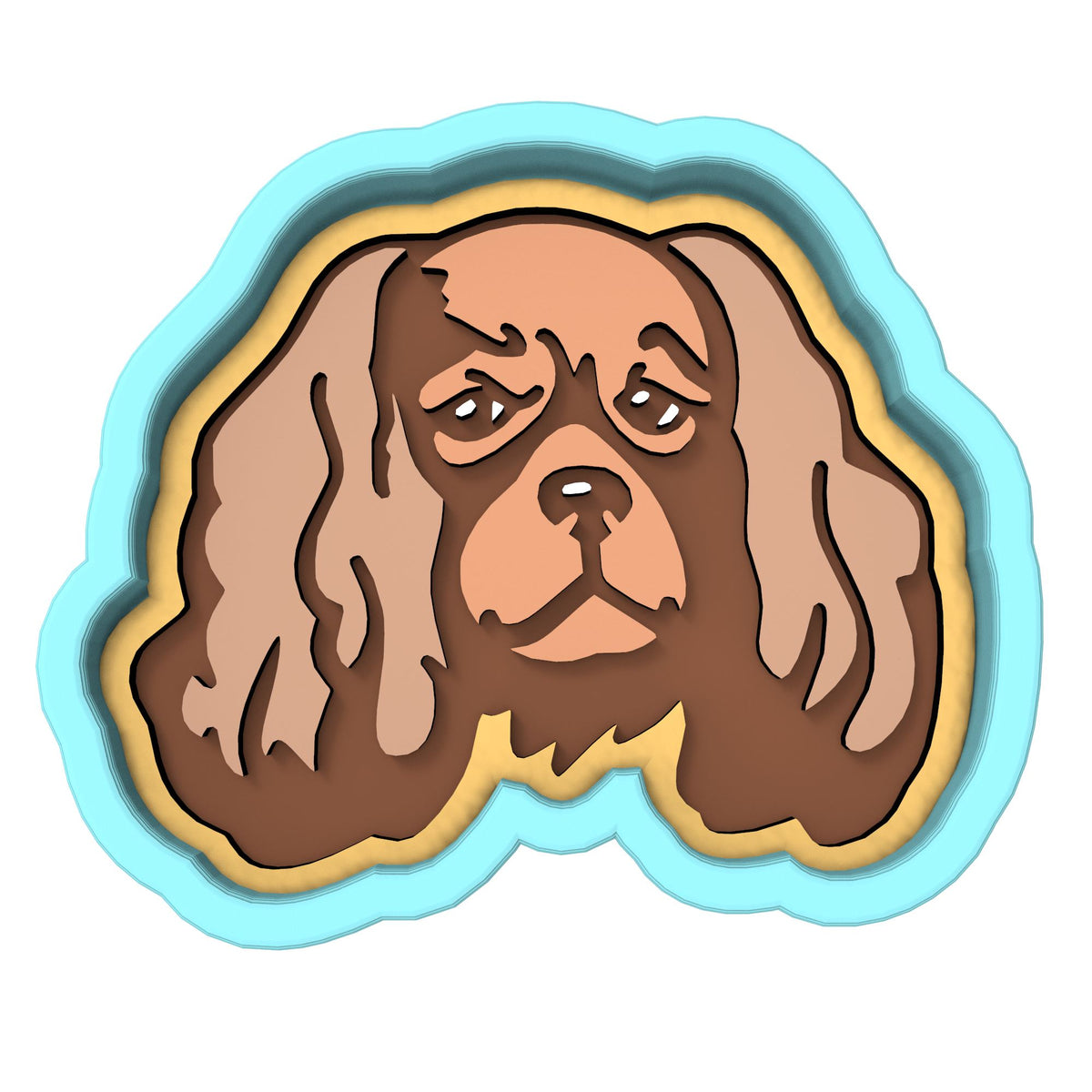 King Charles Dog Cookie Cutter | Stamp | Stencil #11 Animals & Dinosaurs Cookie Cutter Lady 