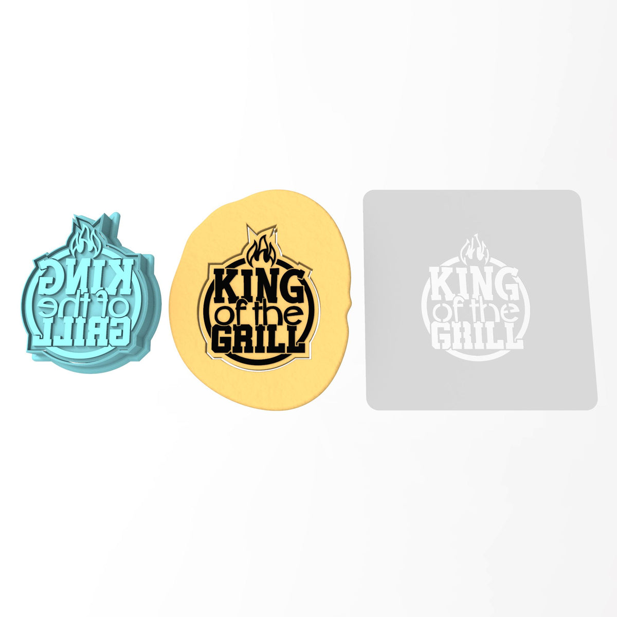 King of the Grill Cookie Cutter | Stamp | Stencil #1