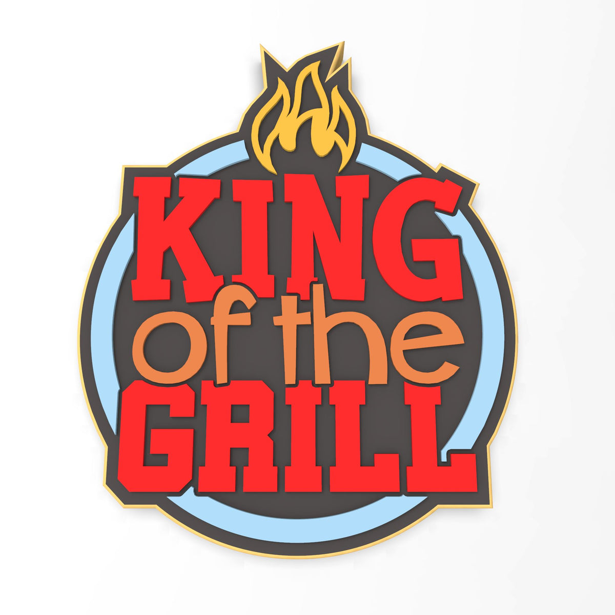 King of the Grill Cookie Cutter | Stamp | Stencil #1