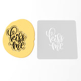 Kiss Me Cookie Cutter | Stamp | Stencil #1 Girly / Dolls / Princess Cookie Cutter Lady 