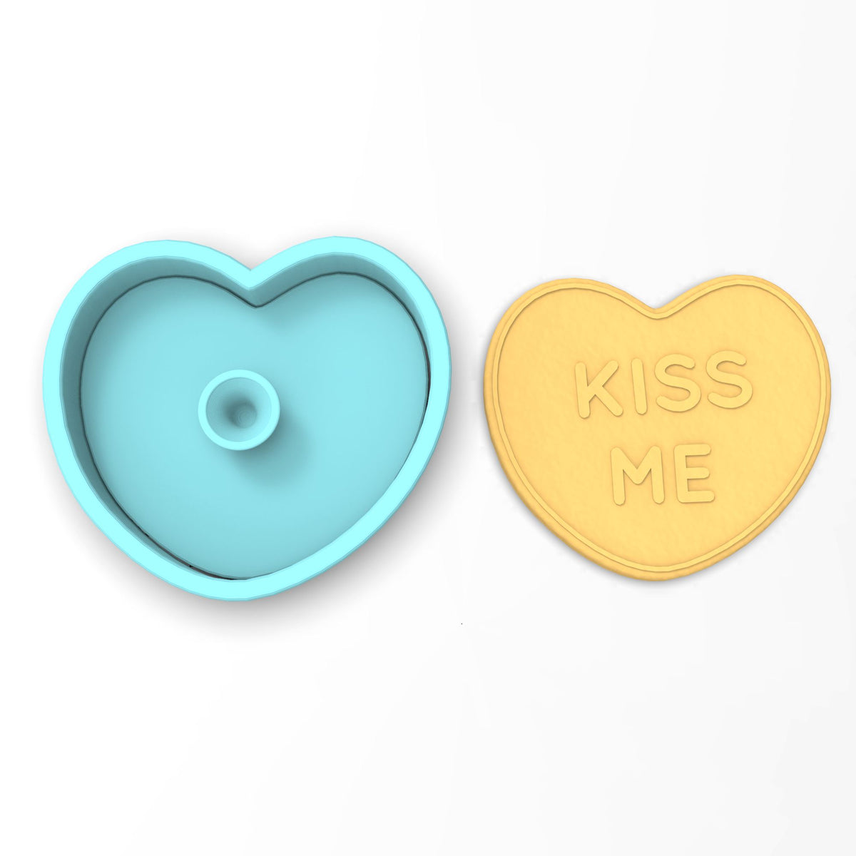 Kiss Me Valentine Heart Cookie Cutter | Stamp | Stencil