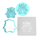 Kiss My Cotton Tail Cookie Cutter | Stamp | Stencil Animals & Dinosaurs Cookie Cutter Lady MINI - 2 Inches (5cm) **FULL SET BUNDLE** Cutter + Stamp + Stencil + Debosser **BEST DEAL** 